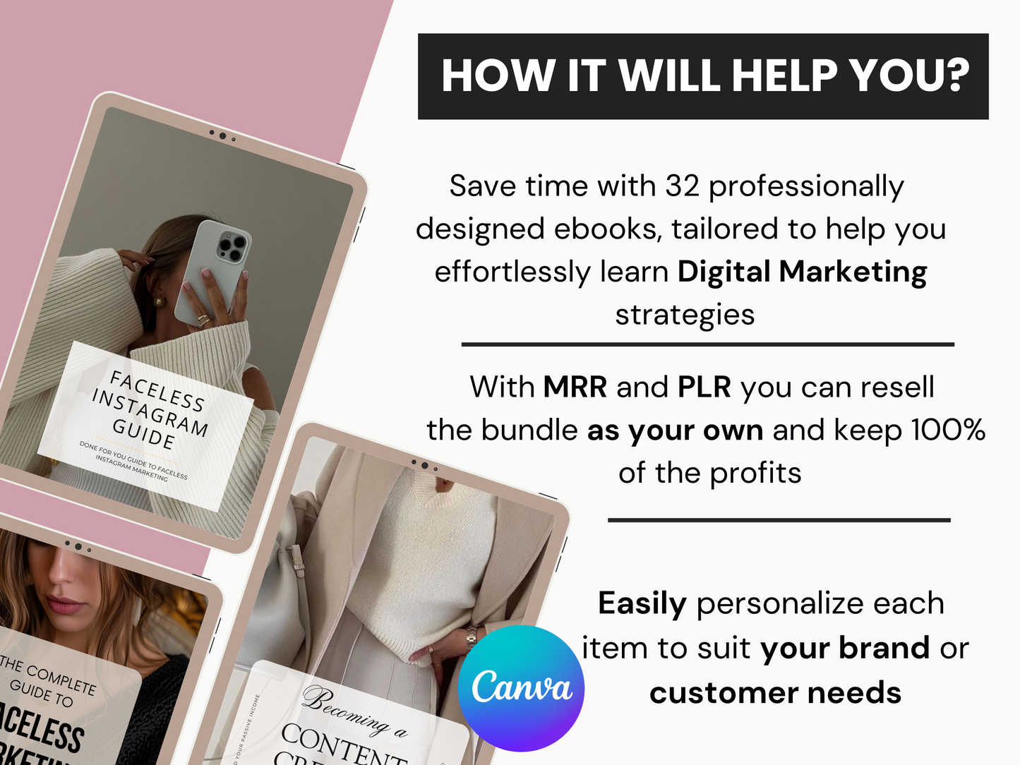 Faceless Digital Marketing Mega Bundle With PLR & MRR